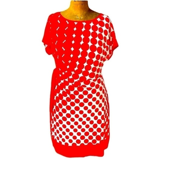 New directions orange with white dots size 14 dress - Picture 1 of 7
